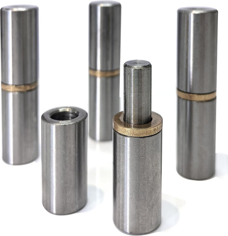 GINXFIT Weld On Barrel Hinge 4-Pack, 2" x 5/8" Detachable Gate Door Hinges, 300lb Load Capacity, 11/32" Pin, with Brass Washer for Heavy-Duty Steel Fence, Gate, Workshop - Image 1